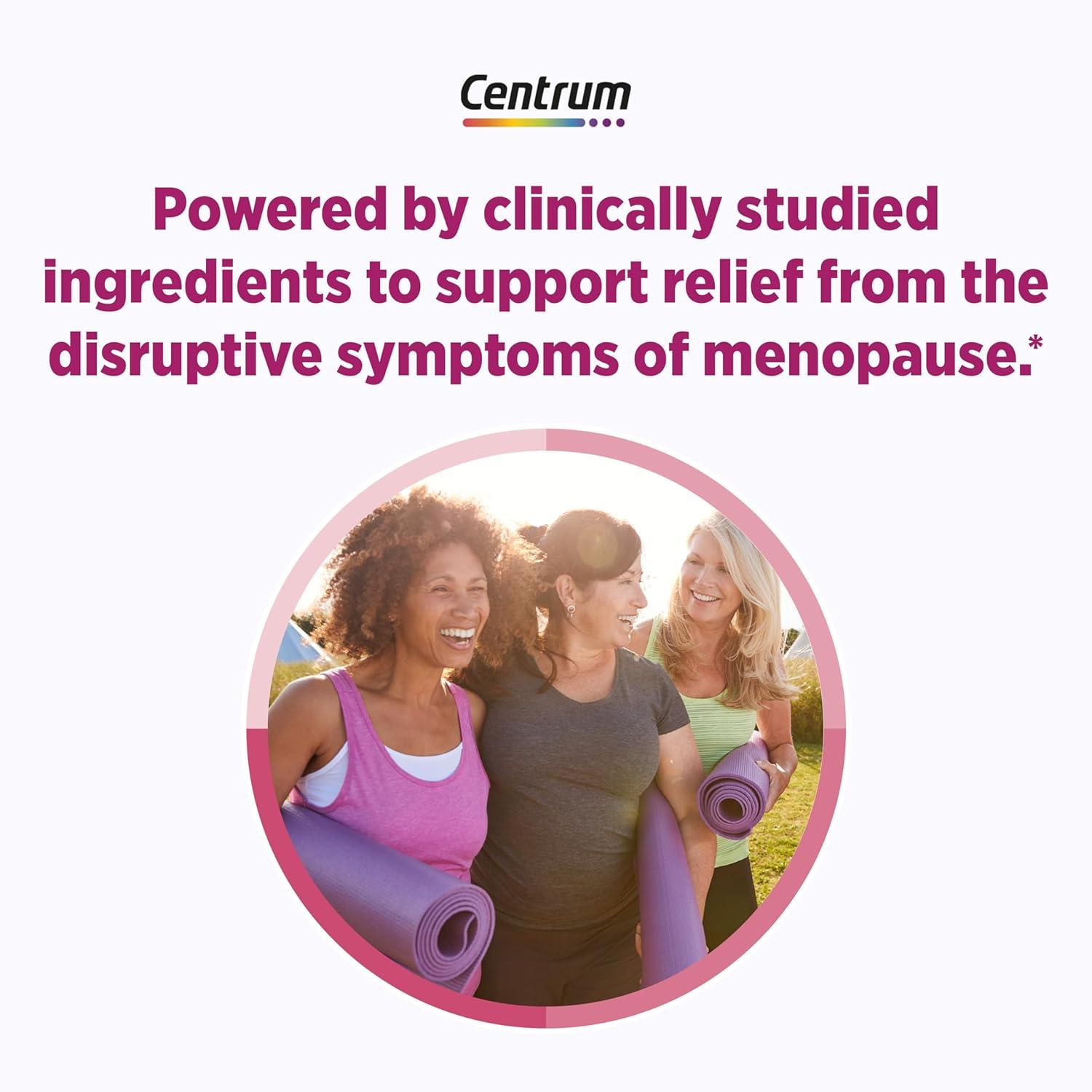image:imageCentrum Complete Multivitamin Supplement Hot Flash Support Menopause Support Tablets with Clinically Studied geniVida 30 Count