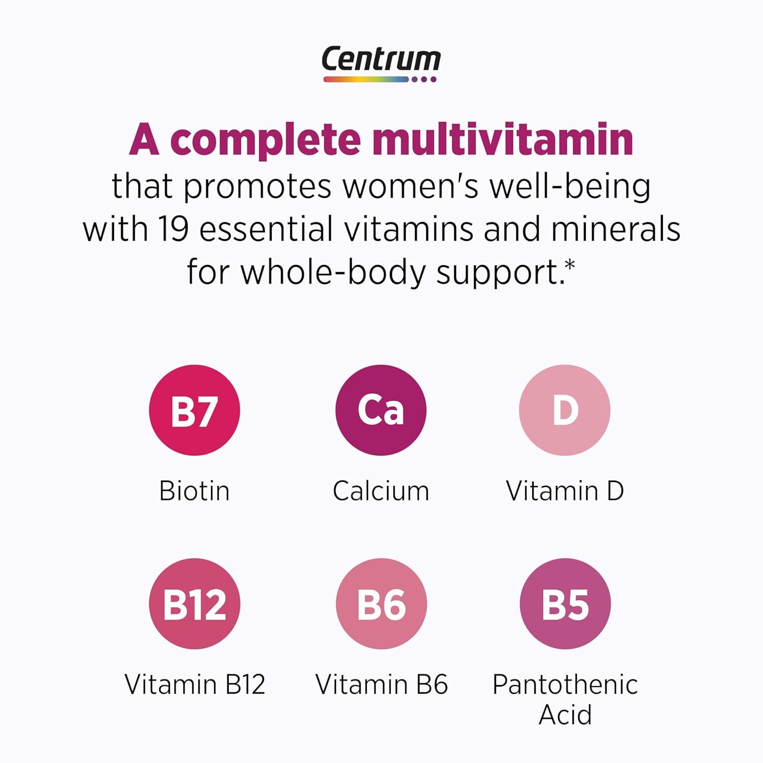 image:imageCentrum Complete Multivitamin Supplement Hot Flash Support Menopause Support Tablets with Clinically Studied geniVida 30 Count