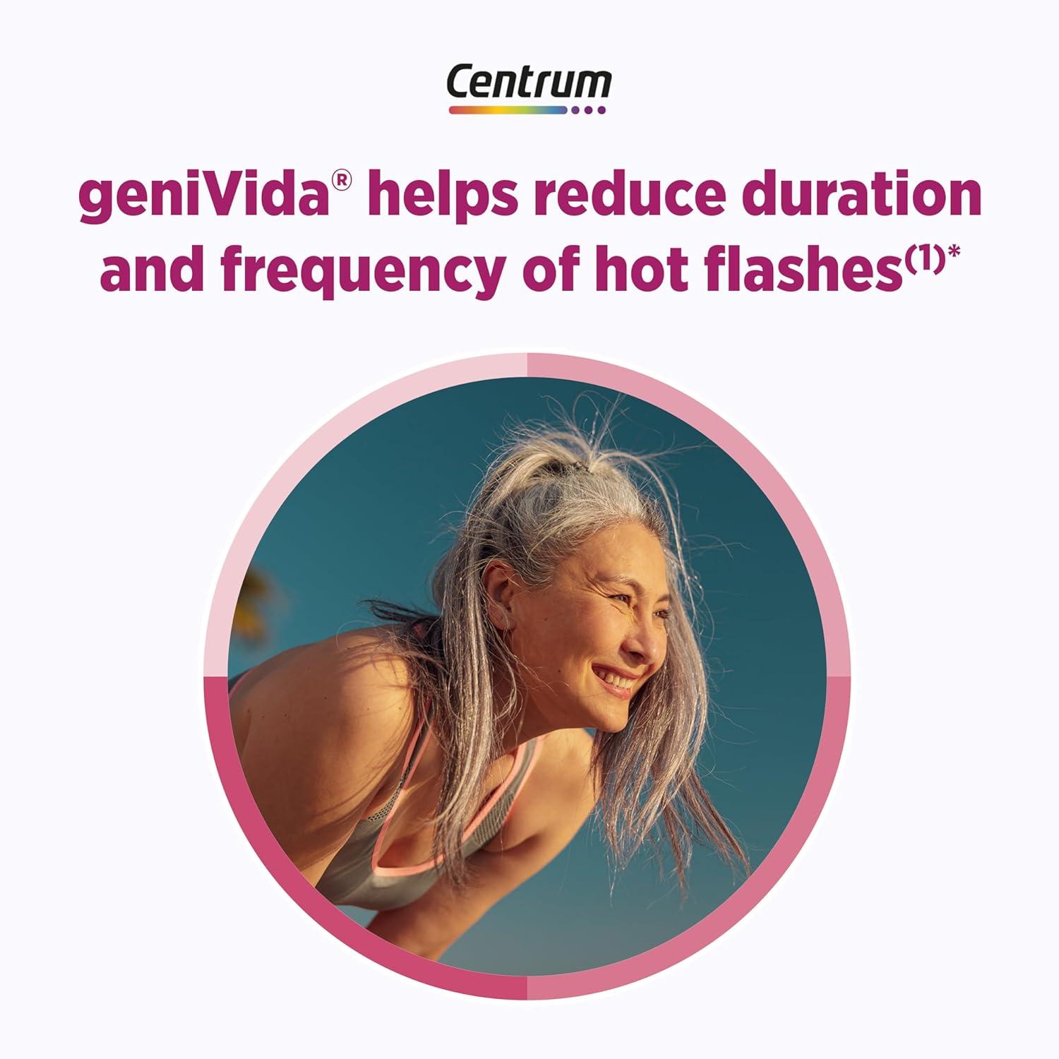 image:imageCentrum Complete Multivitamin Supplement Hot Flash Support Menopause Support Tablets with Clinically Studied geniVida 30 Count
