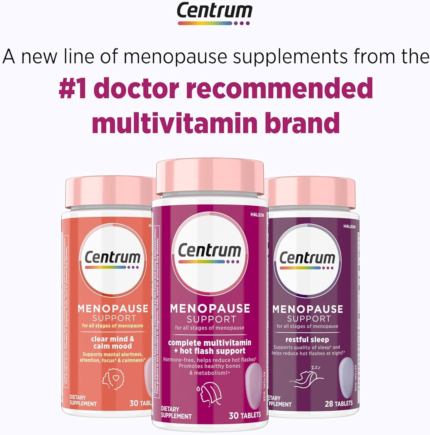 image:imageCentrum Complete Multivitamin Supplement Hot Flash Support Menopause Support Tablets with Clinically Studied geniVida 30 Count
