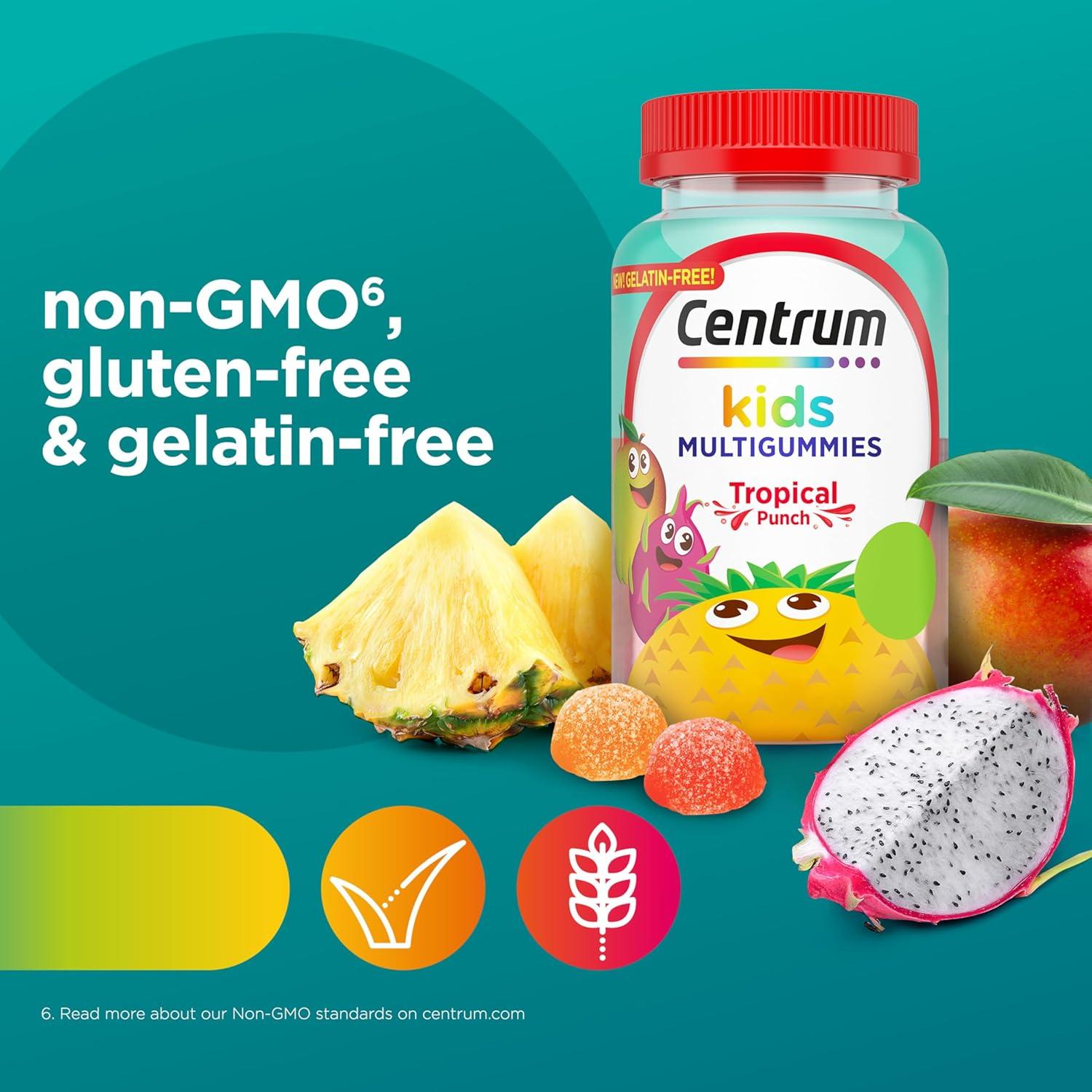 image:imageCentrum Kids Multivitamin Gummies Tropical Punch Flavor Made With Natural Flavors Stocking Stuffer 150 Count 150 Day Supply