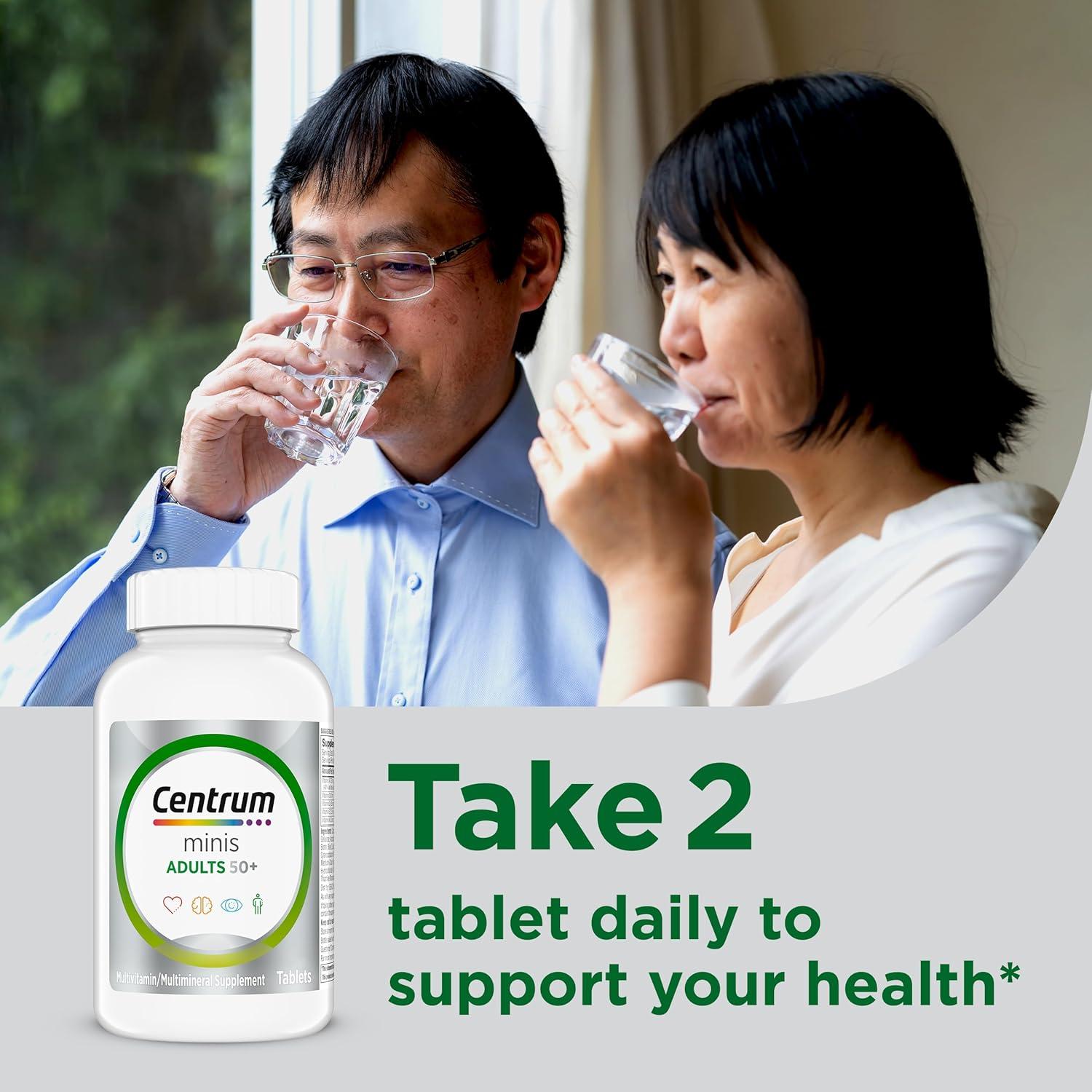 image:imageCentrum Minis Silver Multivitamin for Adults 50 Plus Multimineral Supplement Vitamin D3 BVitamins Gluten Free NonGMO Ingredients Supports Memory and Cognition in Older Adults 320 Ct