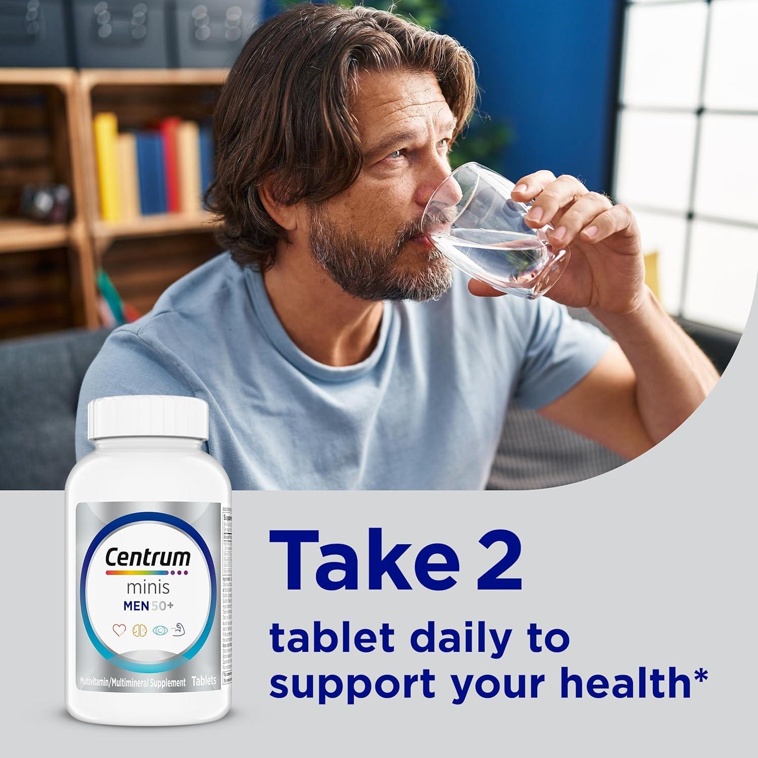 image:imageCentrum Minis Silver Multivitamin for Men 50 Plus MultivitaminMultimineral Supplement Vitamin D3 BVitamins and Zinc NonGMO Ingredients Supports Memory and Cognition in Older Adults 280 Ct