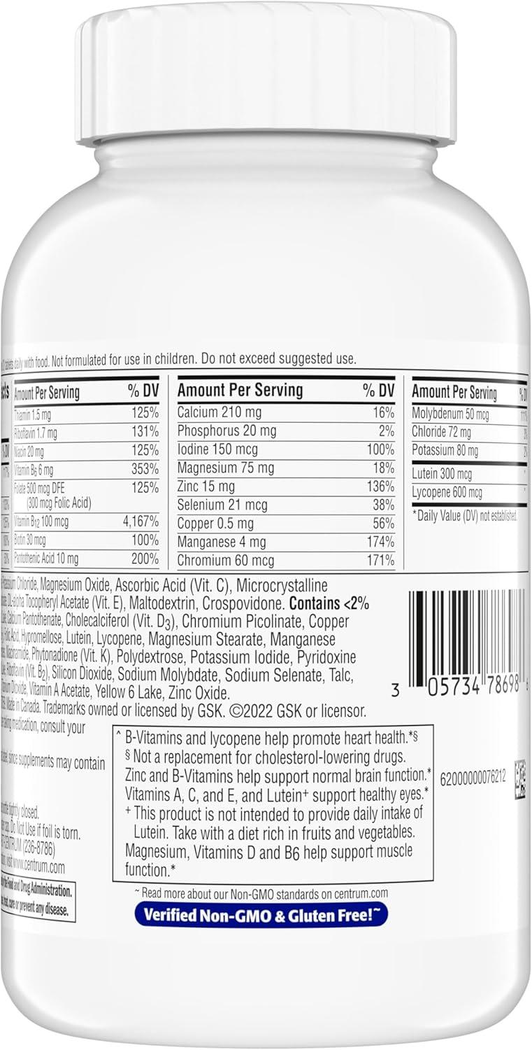 image:imageCentrum Minis Silver Multivitamin for Men 50 Plus MultivitaminMultimineral Supplement Vitamin D3 BVitamins and Zinc NonGMO Ingredients Supports Memory and Cognition in Older Adults 280 Ct