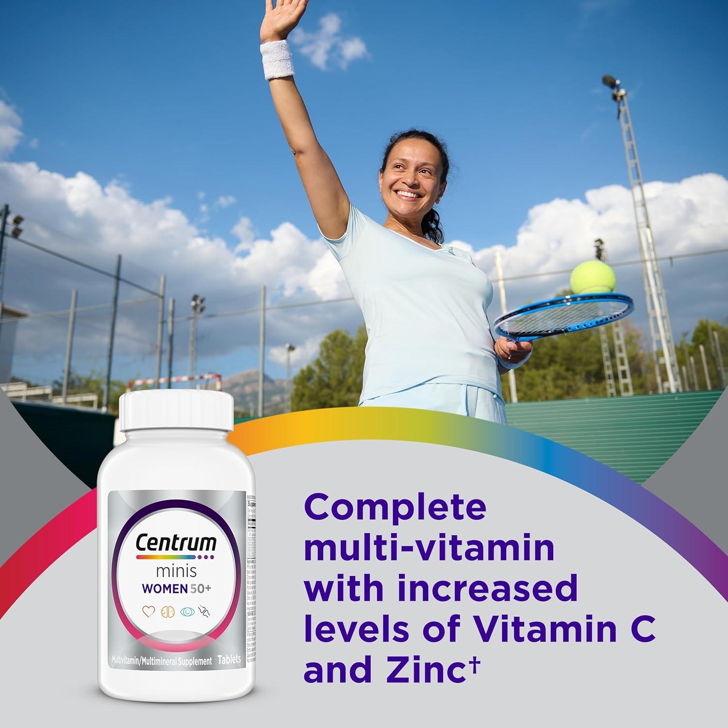 image:imageCentrum Minis Silver Womens Multivitamin for Women 50 Plus Multimineral Supplement with Vitamin D3 B Vitamins NonGMO Ingredients Supports Memory and Cognition in Older Adults 280 Ct