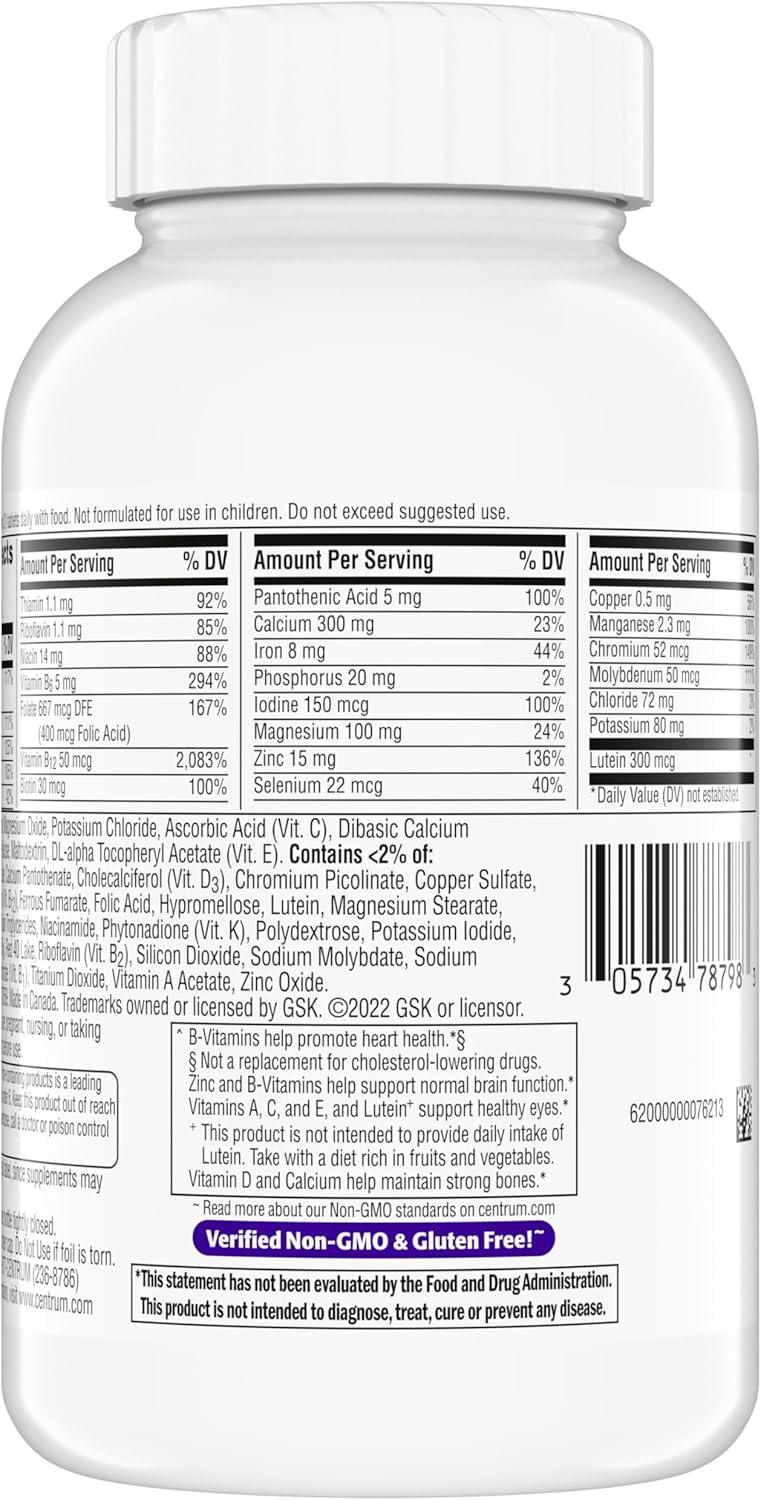 image:imageCentrum Minis Silver Womens Multivitamin for Women 50 Plus Multimineral Supplement with Vitamin D3 B Vitamins NonGMO Ingredients Supports Memory and Cognition in Older Adults 280 Ct