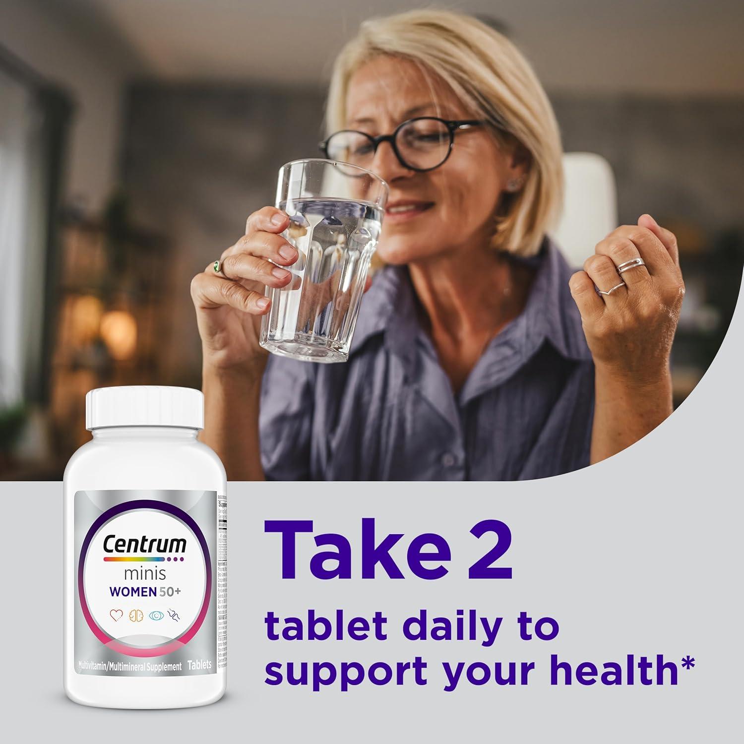 image:imageCentrum Minis Silver Womens Multivitamin for Women 50 Plus Multimineral Supplement with Vitamin D3 B Vitamins NonGMO Ingredients Supports Memory and Cognition in Older Adults 280 Ct