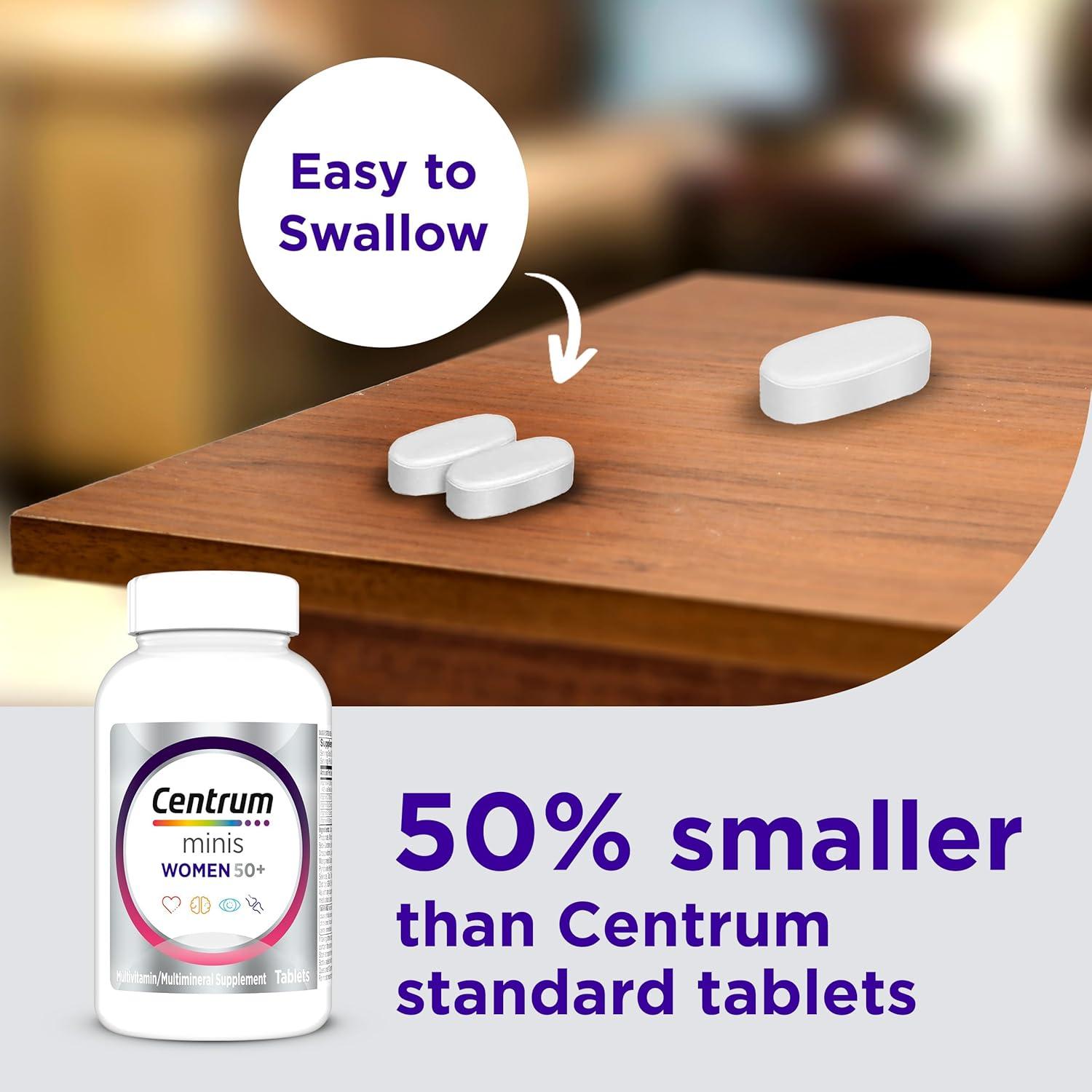 image:imageCentrum Minis Silver Womens Multivitamin for Women 50 Plus Multimineral Supplement with Vitamin D3 B Vitamins NonGMO Ingredients Supports Memory and Cognition in Older Adults 280 Ct