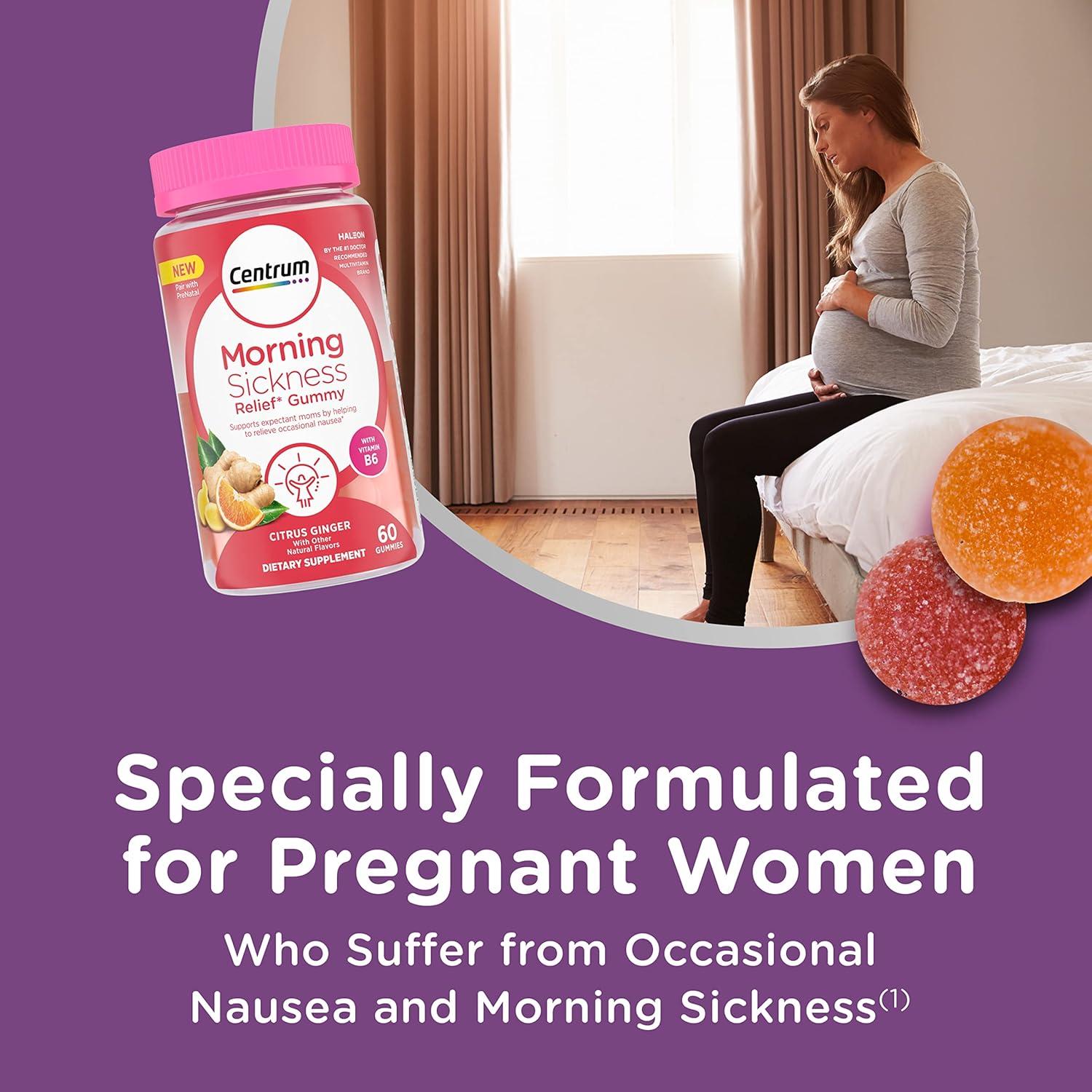 image:imageCentrum Morning Sickness Relief Gummies Citrus Ginger Flavor 60 Count Up to 60 Day Supply