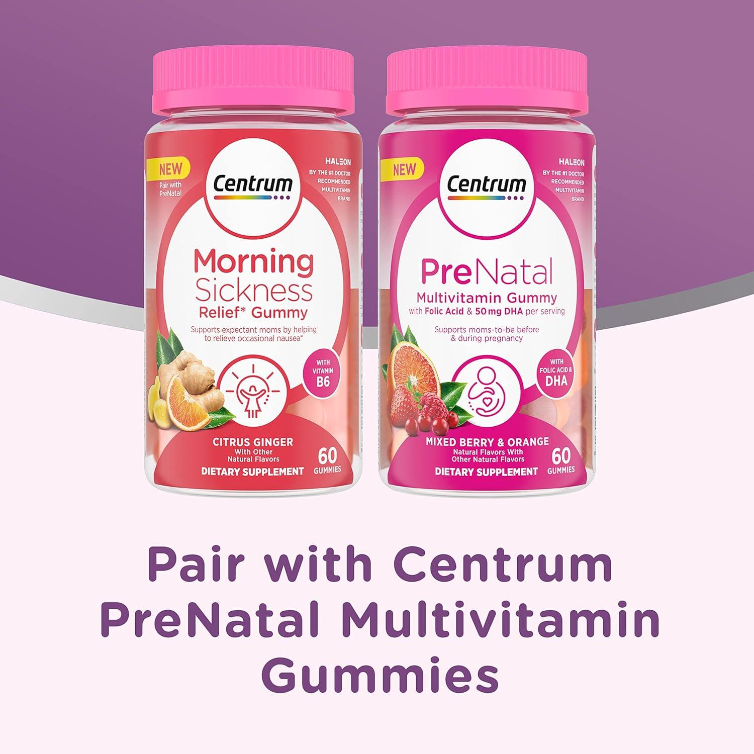 image:imageCentrum Morning Sickness Relief Gummies Citrus Ginger Flavor 60 Count Up to 60 Day Supply