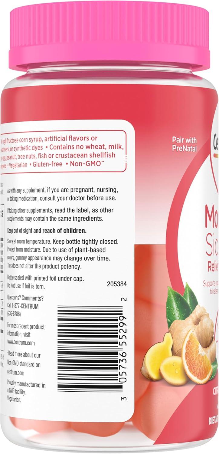 image:imageCentrum Morning Sickness Relief Gummies Citrus Ginger Flavor 60 Count Up to 60 Day Supply