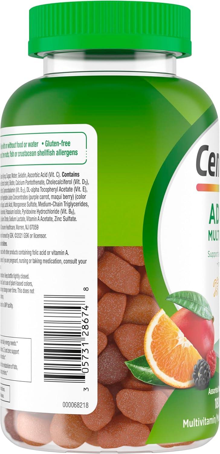 image:imageCentrum MultiGummies Gummy Multivitamin for Adults MultivitaminMultimineral Supplement with Vitamins D B and E Assorted Fruit Flavor 18 CountNew
