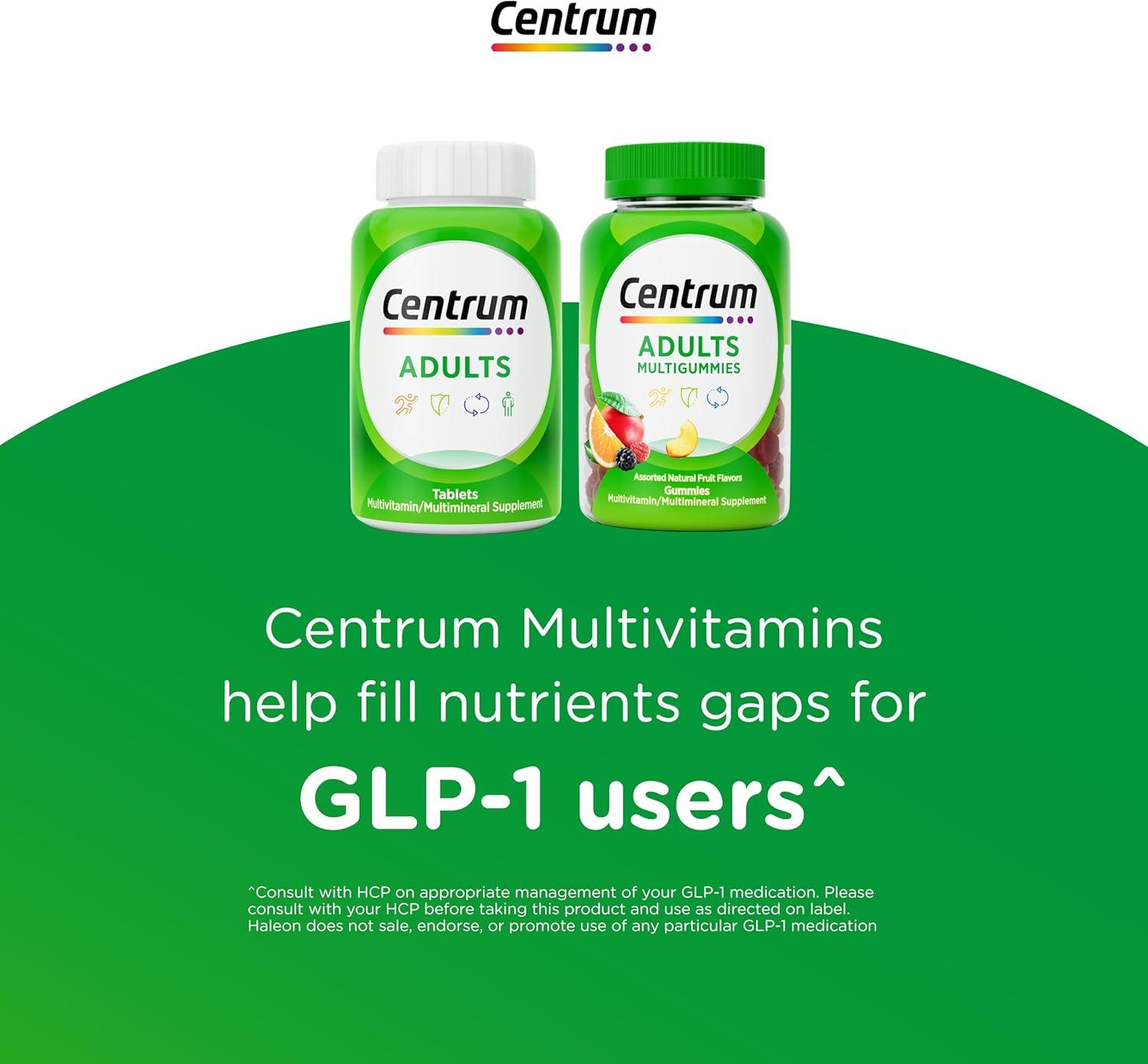 image:imageCentrum MultiGummies Gummy Multivitamin for Adults MultivitaminMultimineral Supplement with Vitamins D B and E Assorted Fruit Flavor 18 CountNew