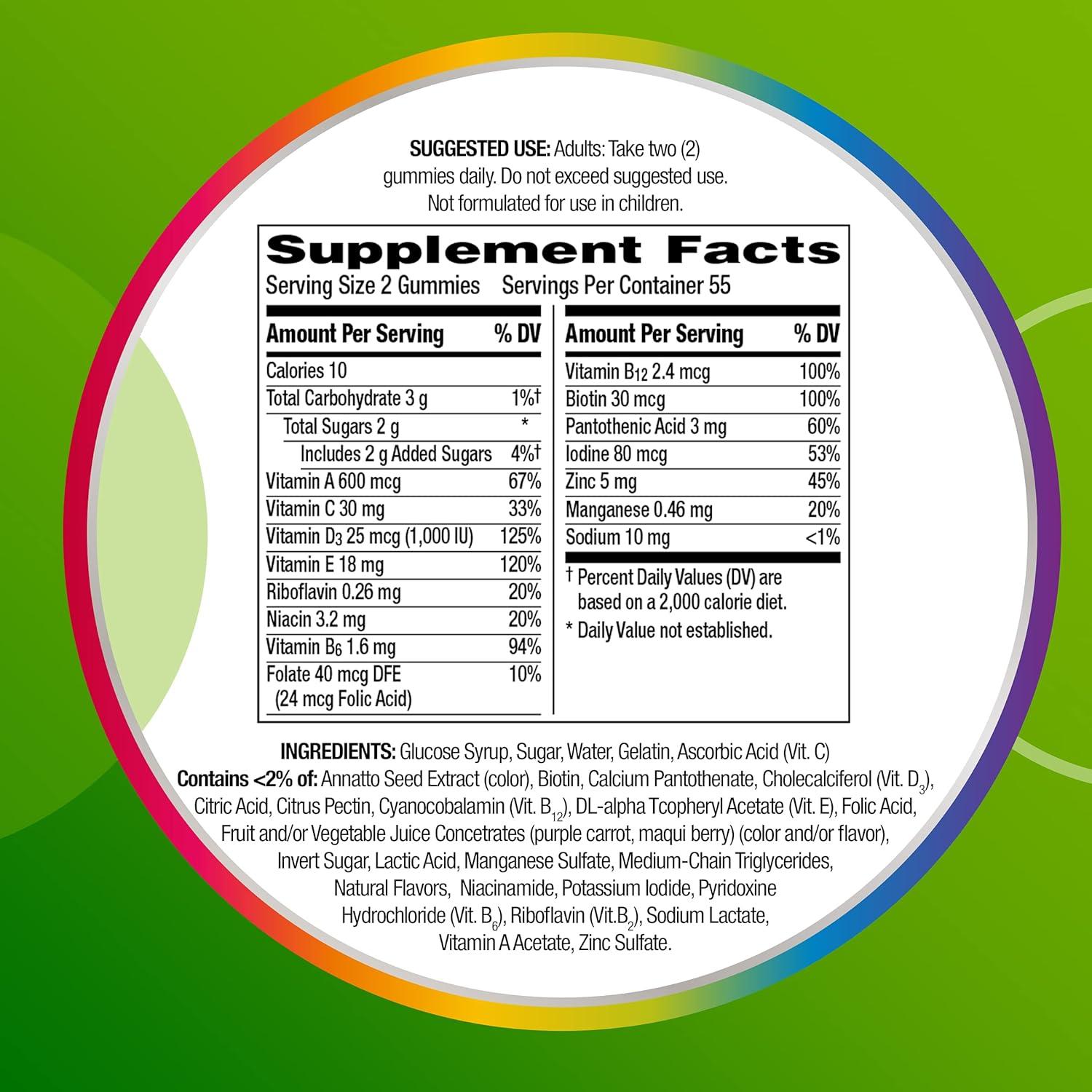 image:imageCentrum MultiGummies Gummy Multivitamin for Adults MultivitaminMultimineral Supplement with Vitamins D B and E Assorted Fruit Flavor 18 CountNew