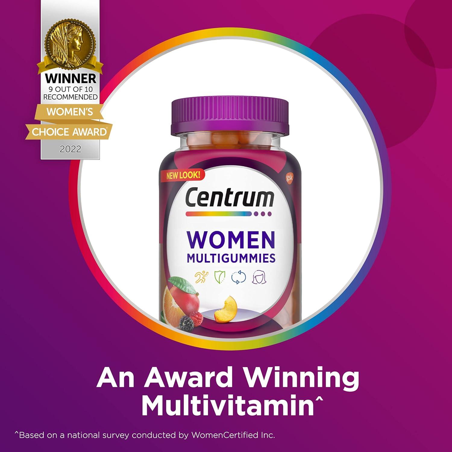 image:imageCentrum MultiGummies Gummy Multivitamin for Women MultivitaminMultimineral Supplement with Vitamin D3 B and Antioxidants Assorted Fruit Flavor 170 Count170 Count Pack of 2