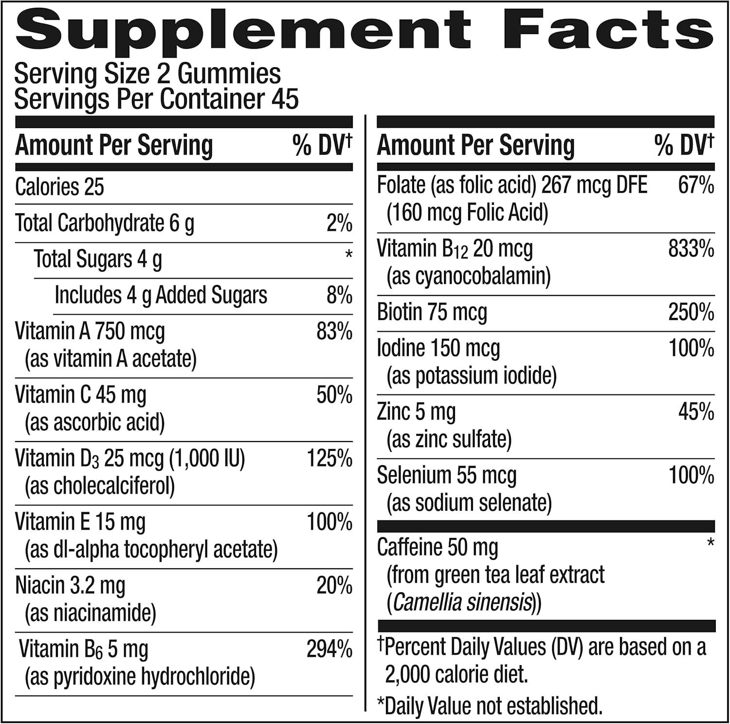 image:imageCentrum MultiGummies Multi Dual Action Mental Focus Adult Multivitamin with Caffeine from Green Tea Supports Mental Focus Attention and Alertness LemonOrange Flavors 90 Count