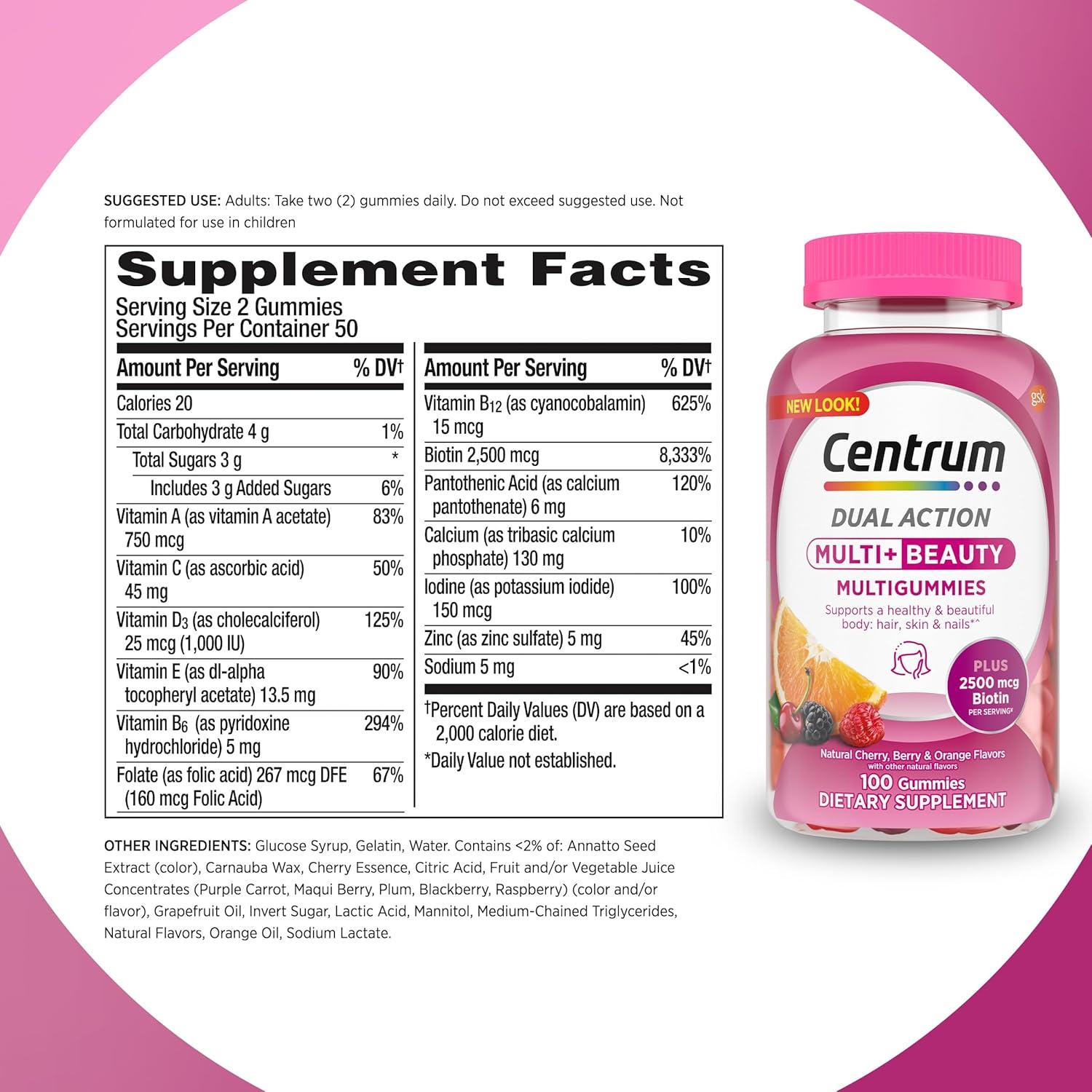image:imageCentrum Multivitamin Gummy 100 Count Pack of 1