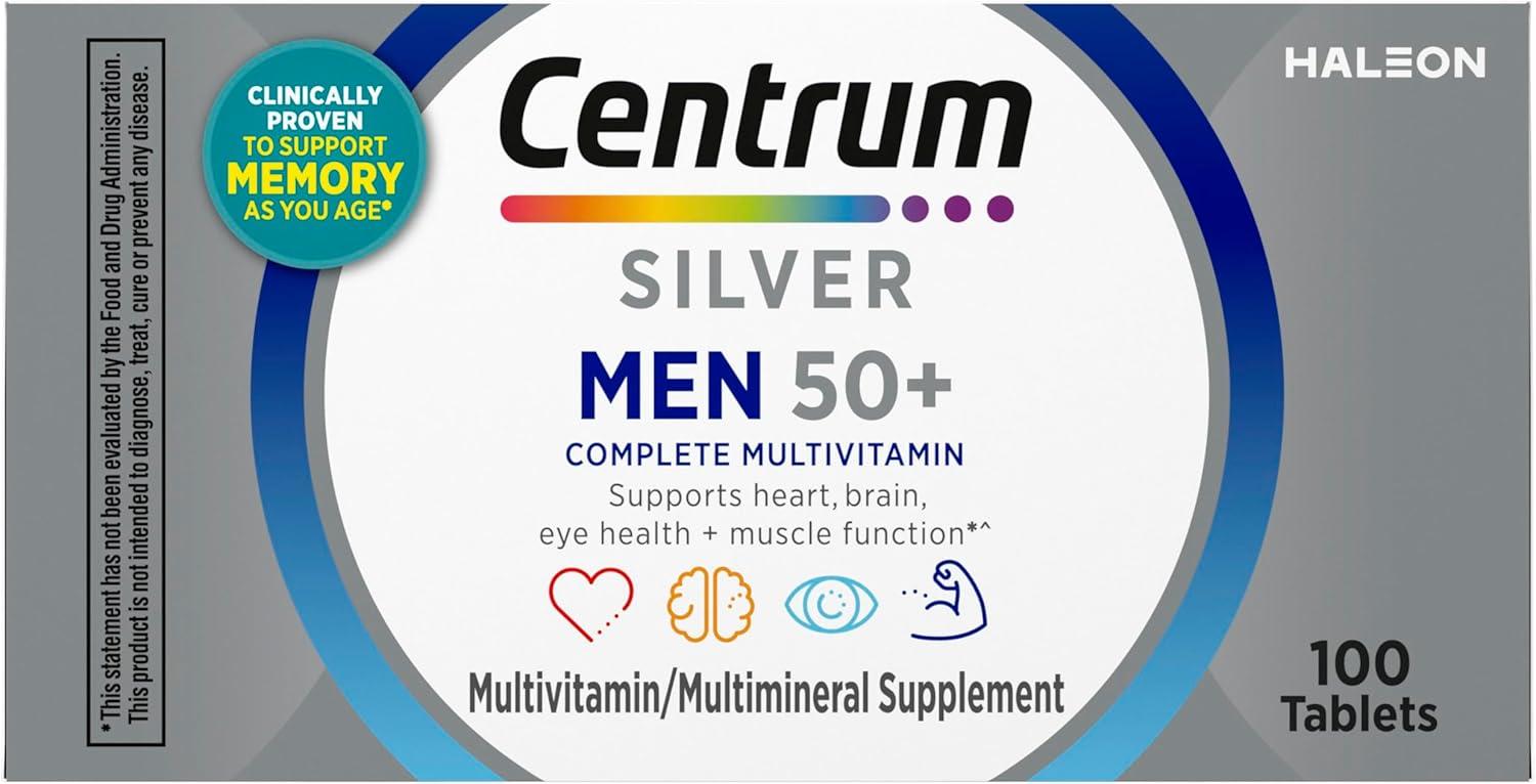 image:imageCentrum Silver Mens 50 Multivitamin with Vitamin D3 BVitamins Zinc for Memory and Cognition 200 TabletsNew