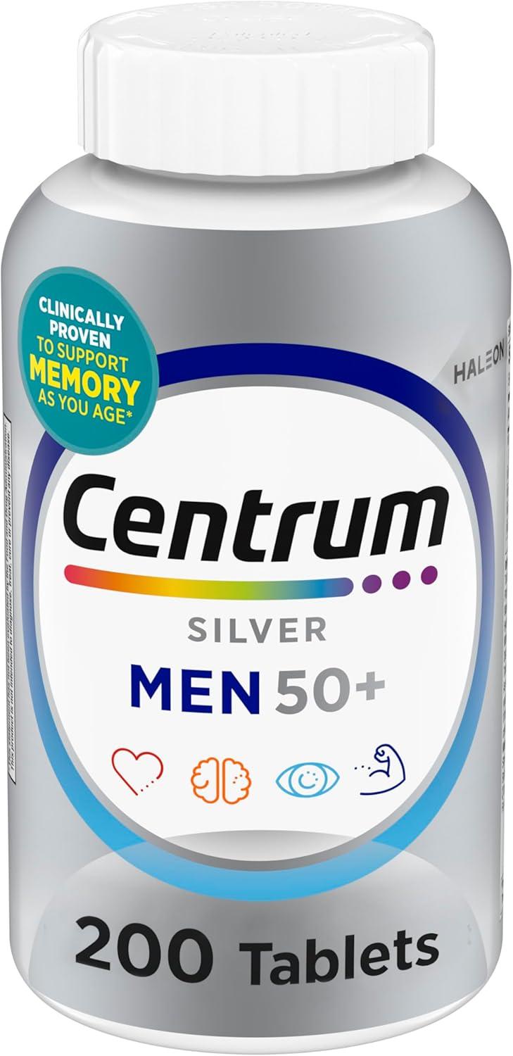 image:imageCentrum Silver Mens 50 Multivitamin with Vitamin D3 BVitamins Zinc for Memory and Cognition 200 TabletsNew