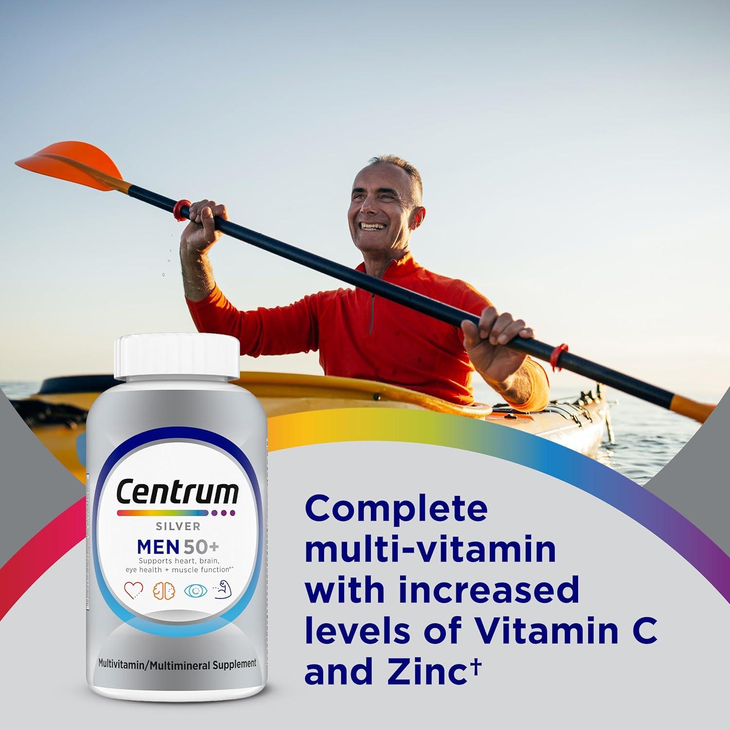 image:imageCentrum Silver Mens 50 Multivitamin with Vitamin D3 BVitamins Zinc for Memory and Cognition 200 TabletsNew