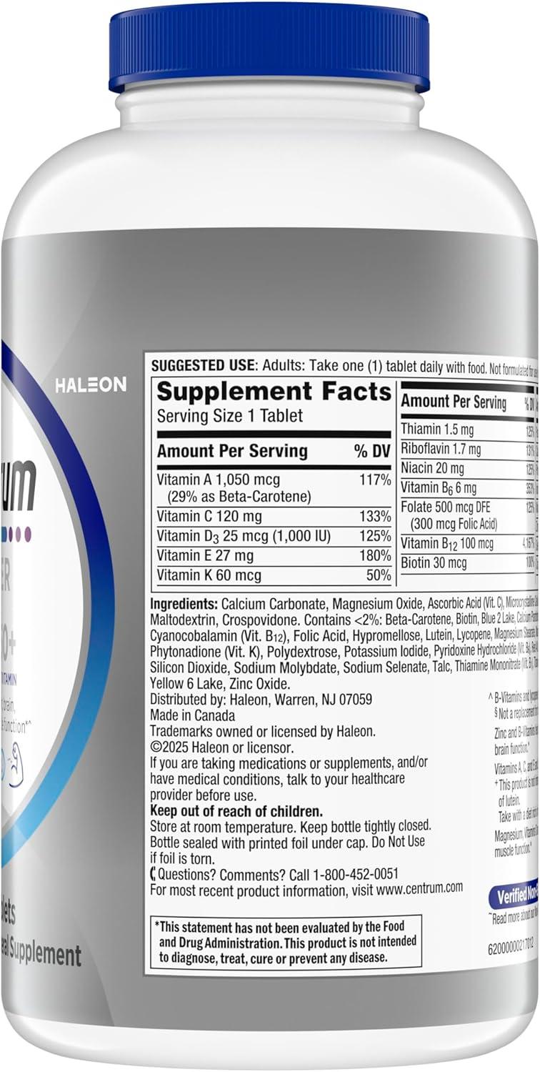 image:imageCentrum Silver Mens 50 Multivitamin with Vitamin D3 BVitamins Zinc for Memory and Cognition 200 TabletsNew