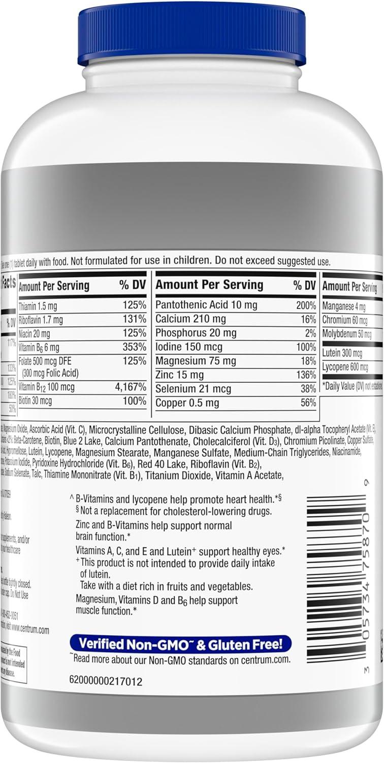 image:imageCentrum Silver Mens 50 Multivitamin with Vitamin D3 BVitamins Zinc for Memory and Cognition 200 TabletsNew