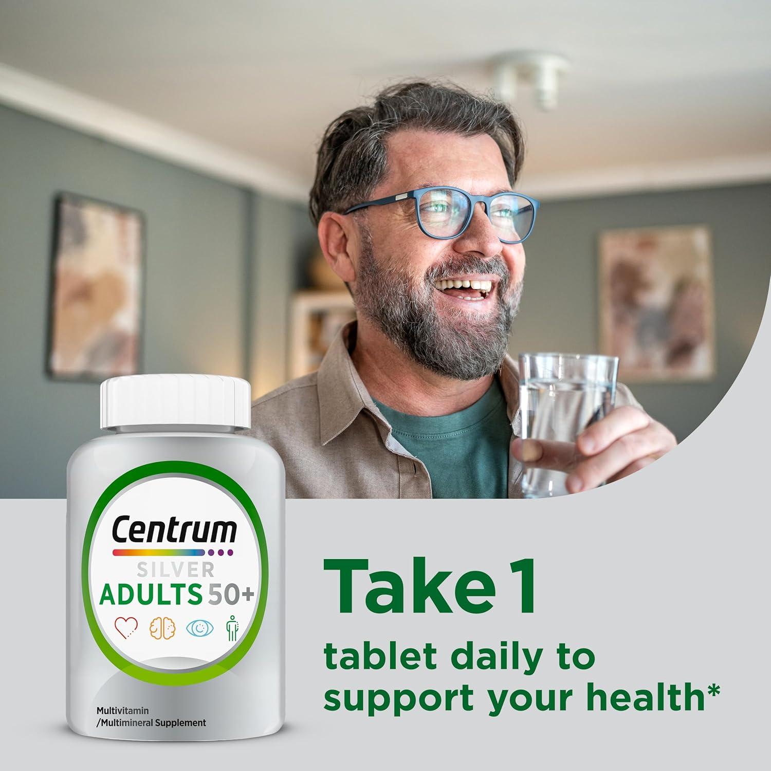 image:imageCentrum Silver Multivitamin for Adults 50 Plus MultivitaminMultimineral Supplement Vitamin D3 B Vitamins Gluten Free NonGMO Ingredients Supports Memory and Cognition in Older Adults 220 Ct