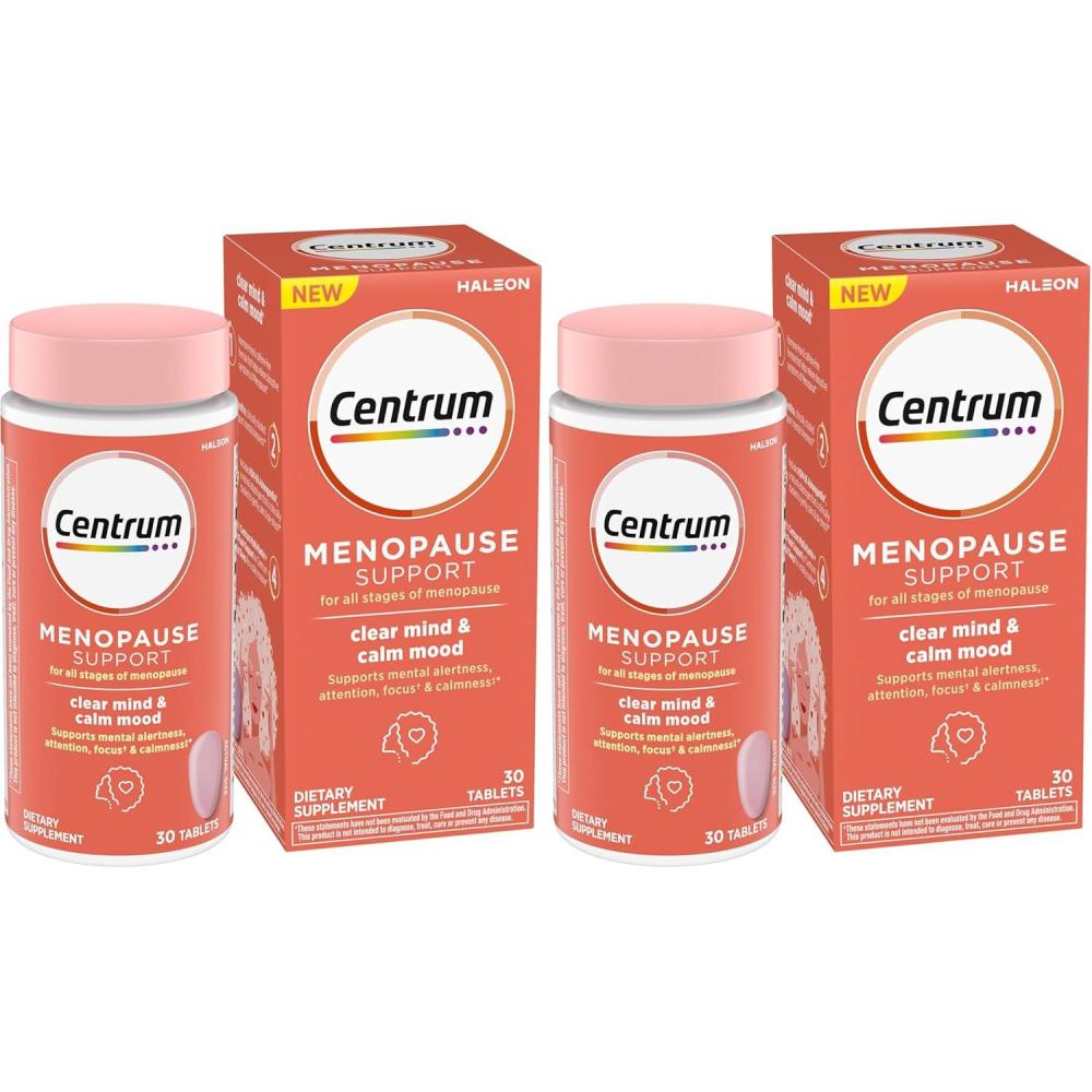 image:imageCentrum Clear Mind and Calm Mood Menopause Support Tablets with Clinically Studied enXtra 30 Count30 Count Pack of 2