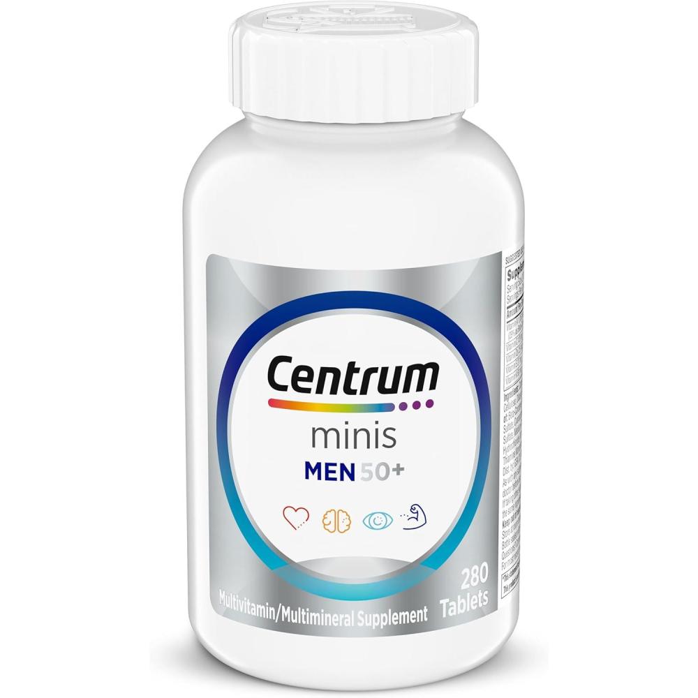 image:imageCentrum Minis Silver Multivitamin for Men 50 Plus MultivitaminMultimineral Supplement Vitamin D3 BVitamins and Zinc NonGMO Ingredients Supports Memory and Cognition in Older Adults 280 Ct