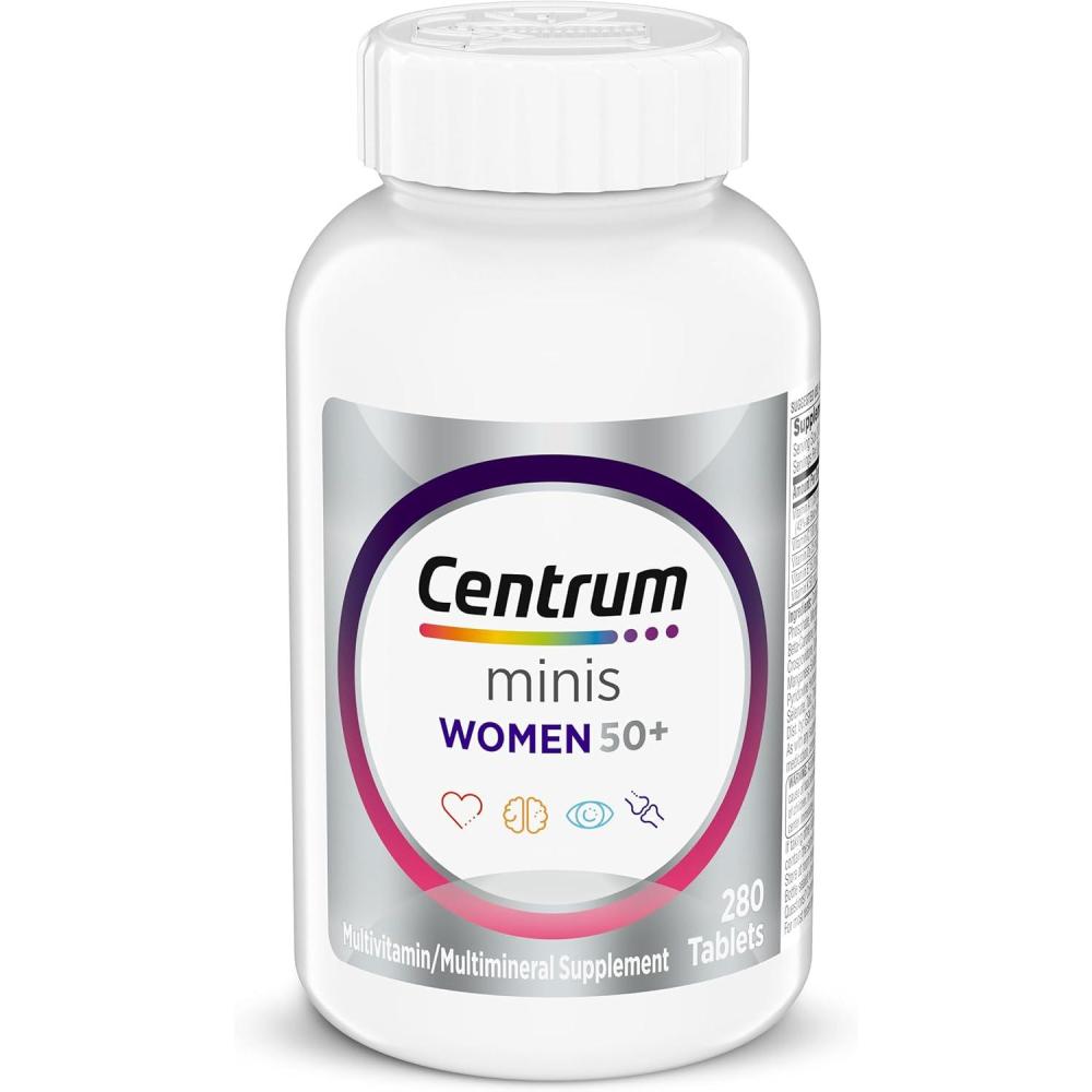 image:imageCentrum Minis Silver Womens Multivitamin for Women 50 Plus Multimineral Supplement with Vitamin D3 B Vitamins NonGMO Ingredients Supports Memory and Cognition in Older Adults 280 Ct