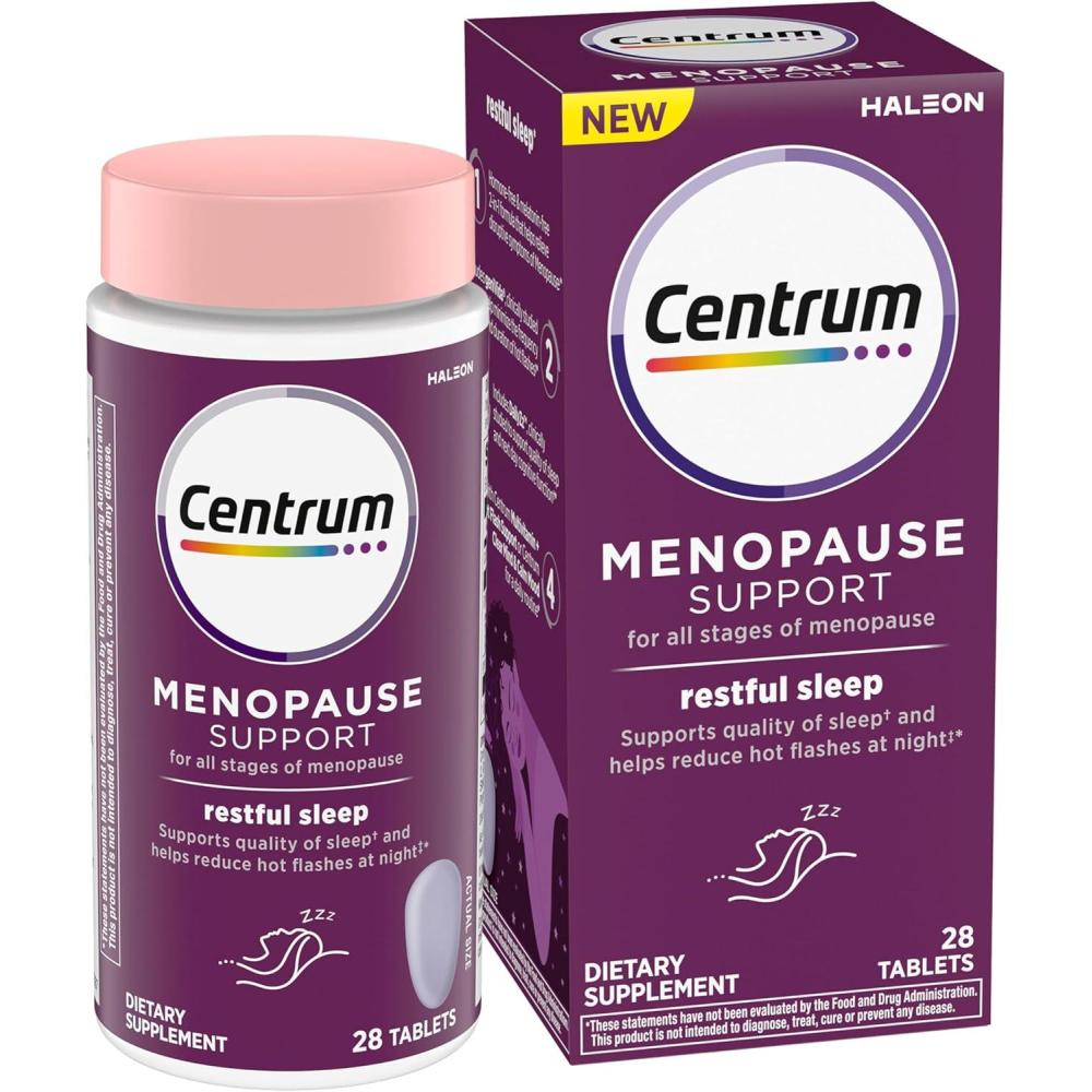 image:imageCentrum Restful Sleep Menopause Support Tablets Supplement with Clinically Studied DailyZz and geniVida 28 Count28 Count Pack of 1