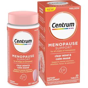 Centrum Clear Mind and Calm Mood Menopause Support Tablets, with Clinically Studied enXtra, 30 Count(30 Count (Pack of 1))