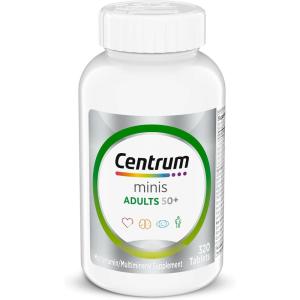 Centrum Minis Silver Multivitamin for Adults 50 Plus, Multimineral Supplement, Vitamin D3, B-Vitamins, Gluten Free, Non-GMO Ingredients, Supports Memory and Cognition in Older Adults – 320 Ct