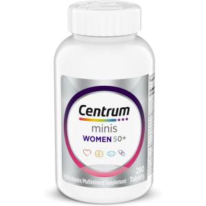 Centrum Minis Silver Women’s Multivitamin for Women 50 Plus, Multimineral Supplement with Vitamin D3, B Vitamins, Non-GMO Ingredients, Supports Memory and Cognition in Older Adults – 280 Ct