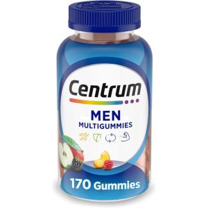 Centrum MultiGummies Gummy Multivitamin for Men, Multivitamin/Multimineral Supplement with Selenium, Antioxidants and Vitamin D3, Assorted Fruit Flavor – 170 Count(170 Count (Pack of 1))