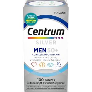 Centrum Silver Men’s 50+ Multivitamin with Vitamin D3, B-Vitamins, Zinc for Memory and Cognition – 200 Tablets(New)