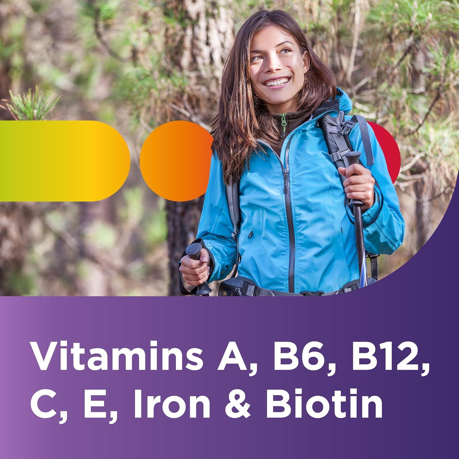 image:imageCentrum Multivitamin for Women Multimineral Supplement with Iron Vitamin D3 B Vitamins and Antioxidant Vitamins C and E Gluten Free NonGMO Ingredients 250 CountNutritional Supplement